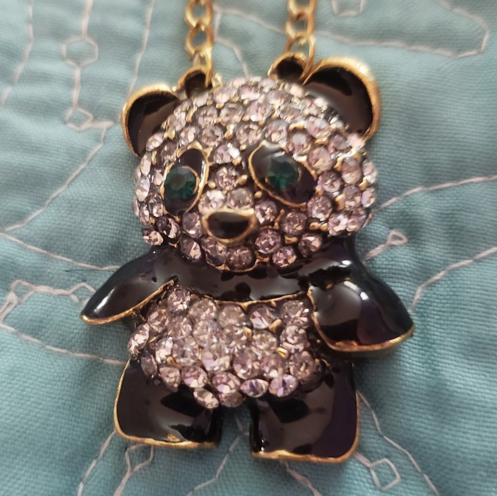 🐼Vintage Betsey Johnson Panda Bear necklace